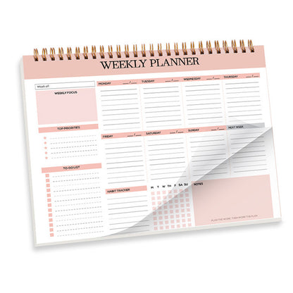 Weekly To Do List Notepad Undated Planner With 52 Sheets Weekly Planner-Pink
