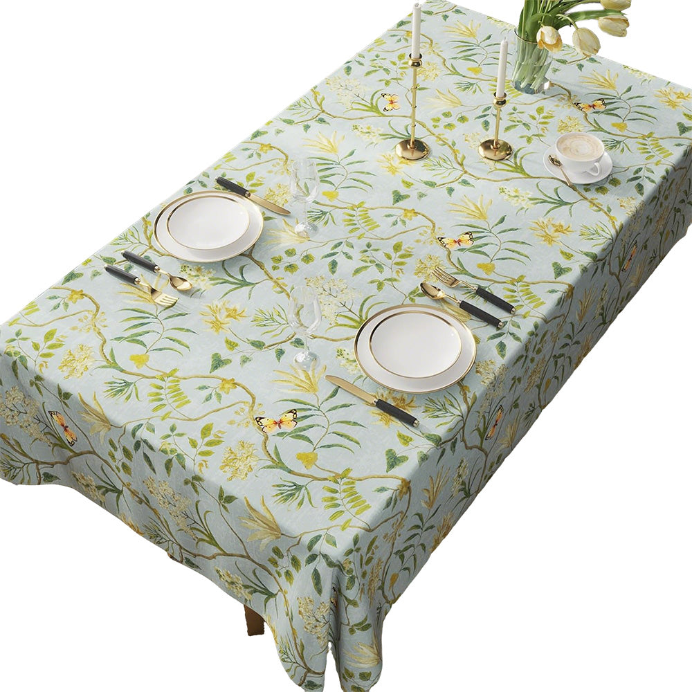 PVC Waterproof Oil Proof Tablecloth Clean Dining Cover-Green