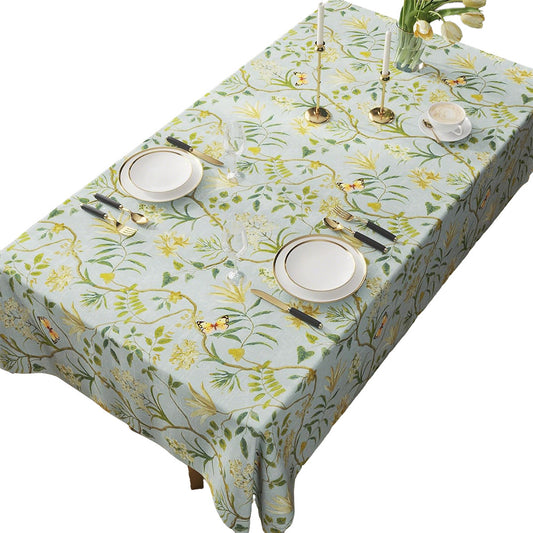 PVC Waterproof Oil Proof Tablecloth Clean Dining Cover-Green
