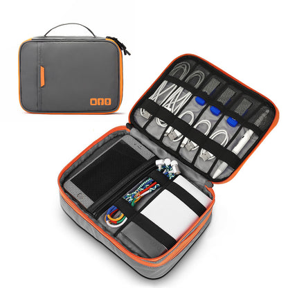 Electronic Organizer Travel Case Cable Organizer Bag For Travel Essentials-Grey