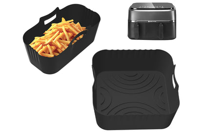 Air Fryer Silicone Liners for Philips Dual Basket Airfryer 3000 Series NA350 -Black