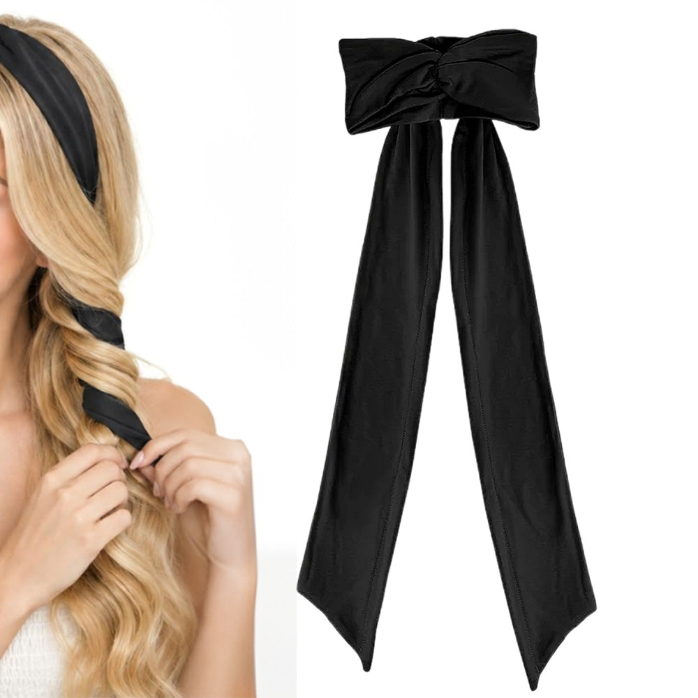 No Heat Hair Curler Lazy Overnight Heatless Curling Headband Black