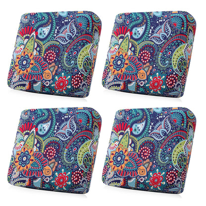 4Pcs Patio Stretchable Seat Cushion Covers for Furniture-Blue