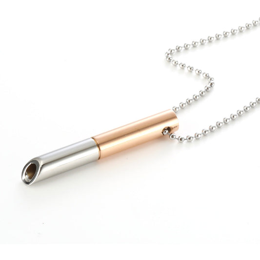 Mix-Color Breathing Necklace Stainless Steel Meditation Pendant Rose Gold