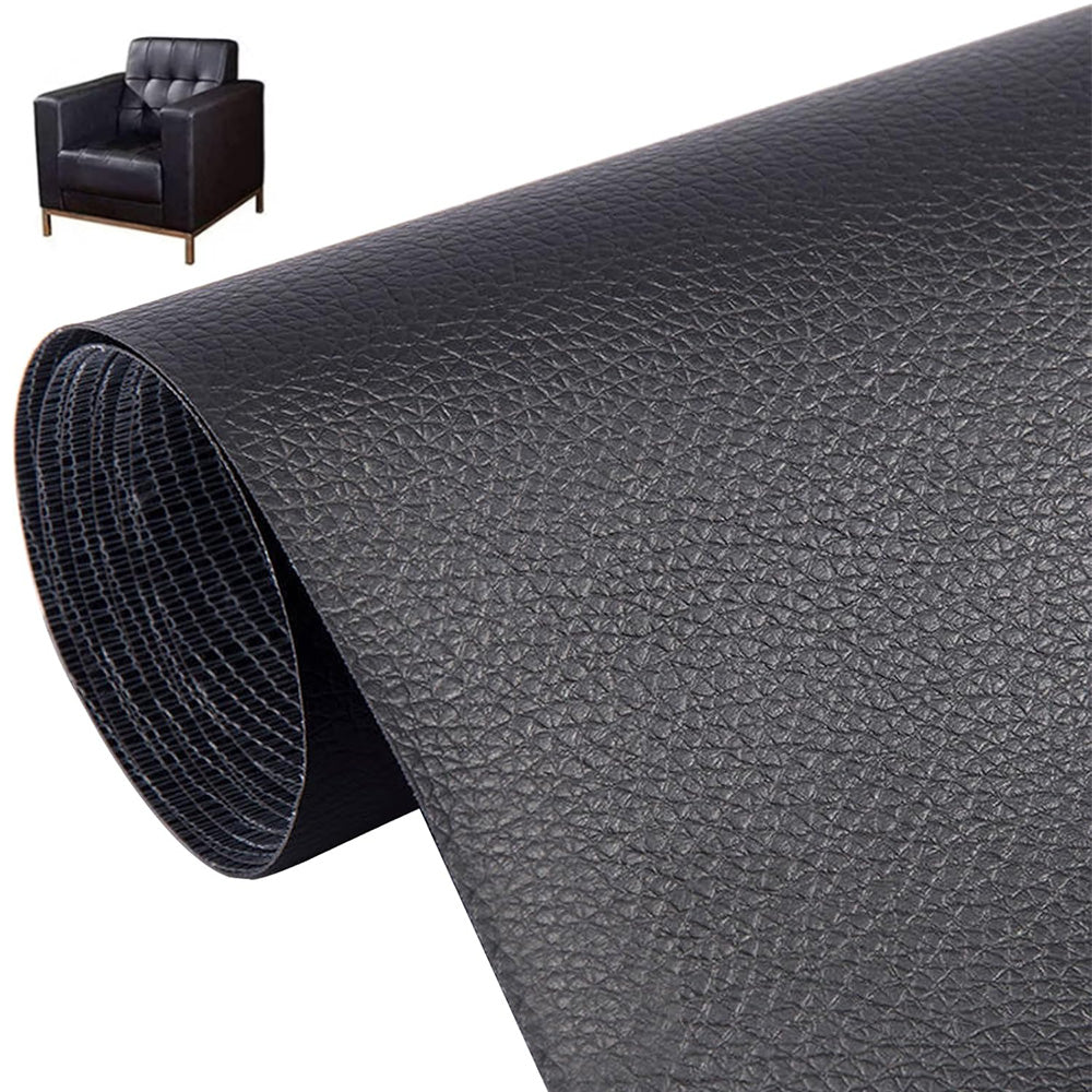 Self Adhesive Leather Repair Patch 50x500cm Vinyl Sofa Couch Car Seat Repair Tape-Black