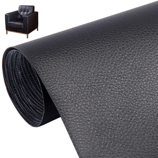 Self Adhesive Leather Repair Patch 50x500cm Vinyl Sofa Couch Car Seat Repair Tape-Black