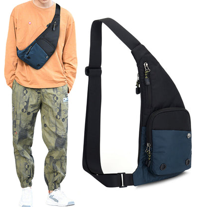 Chest Sling Bag Unisex Large Capacity-Dark Blue