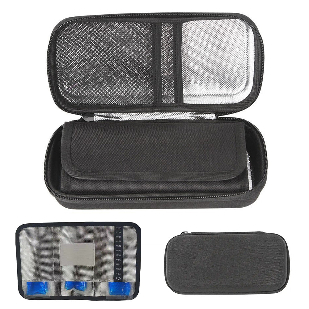 Insulin Cooler Travel Case Diabetic Medication Cooler Bag-Black