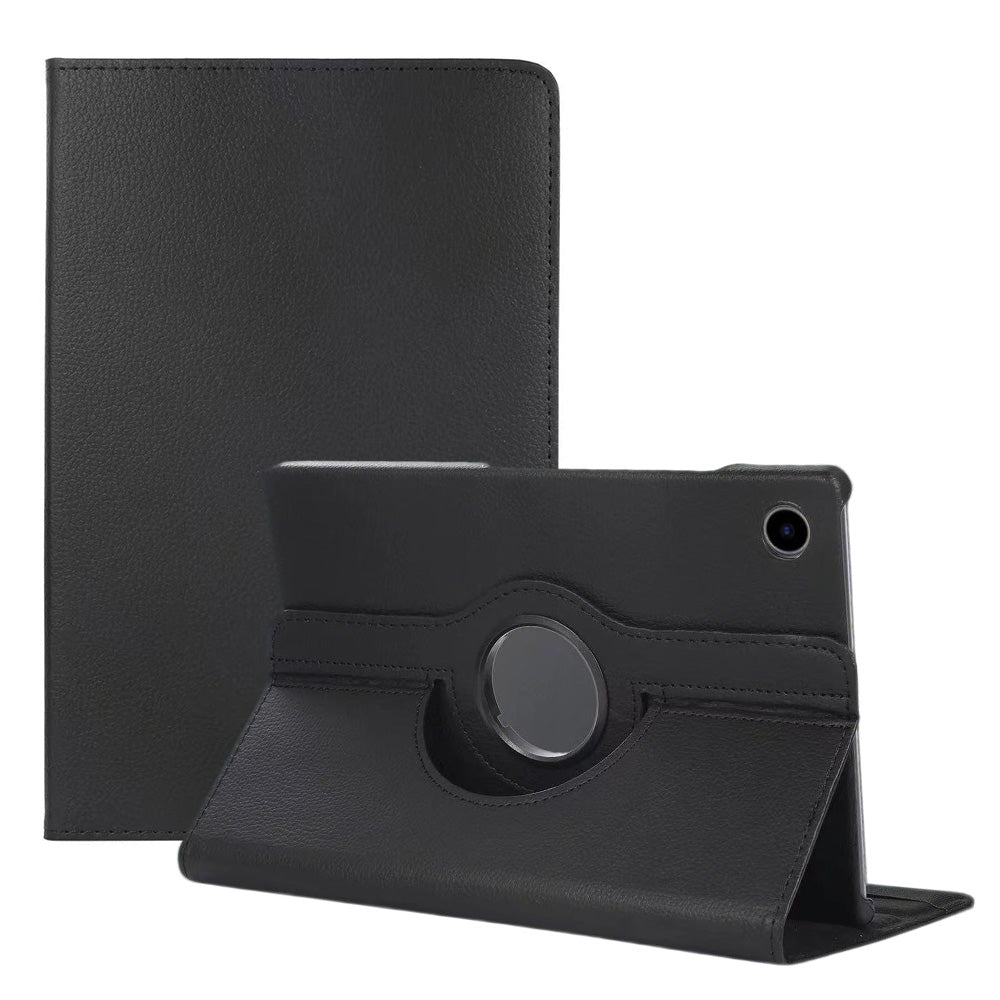360 Rotating Case for Samsung Tab A9 Plus 11 Inch PU Leather Cover with Stand-Black