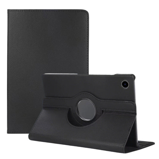 360 Rotating Case for Samsung Tab A9 Plus 11 Inch PU Leather Cover with Stand-Black