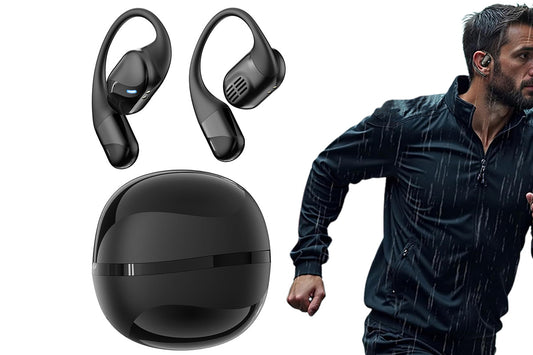 Open Ear Earbuds Bluetooth 5.3 Wireless Headphones IPX5 Waterproof for Sports-Black