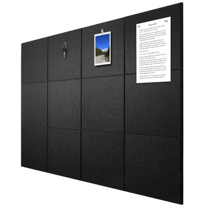 12Pcs Large Felt Bulletin Board Cork Boards for Walls Office Classroom-Black