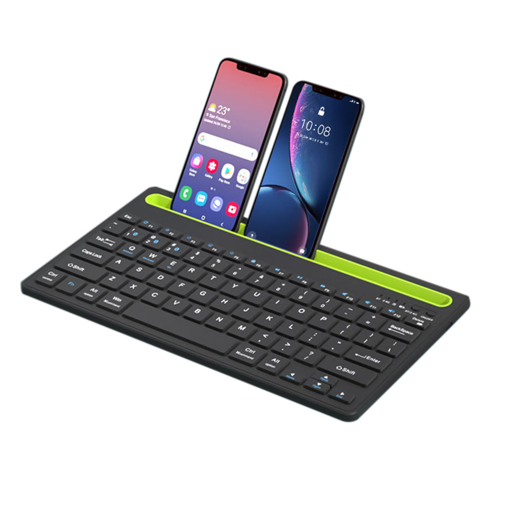 Wireless Keyboard with Phone and Tablet Stand for Windows MacOS iOS iPad-Green