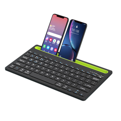 Wireless Keyboard with Phone and Tablet Stand for Windows MacOS iOS iPad-Green