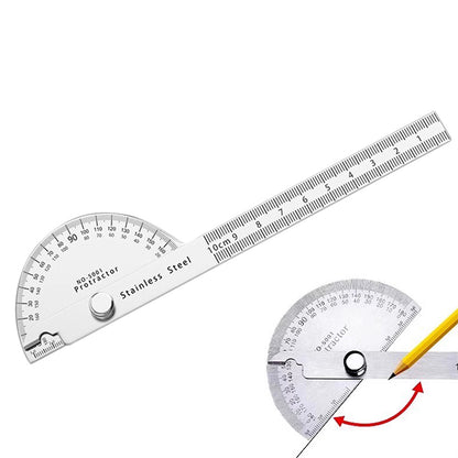 Stainless Steel Angle Protractor 0-180 Degree Gauge for Woodworking-Style 2