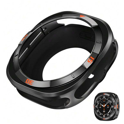 Metal Case for Samsung Galaxy Watch Ultra Smart Watch Protective Frame Cover Black