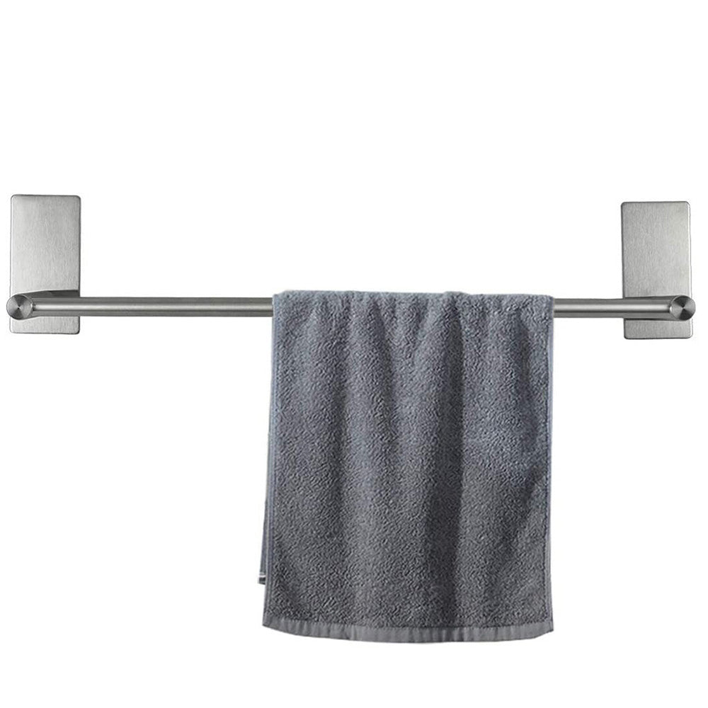Stainless Steel Self-Adhesive Towel Rack for Bathroom No Drilling Required-Silver