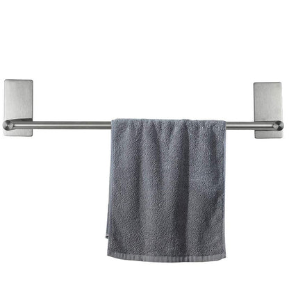 Stainless Steel Self-Adhesive Towel Rack for Bathroom No Drilling Required-Silver
