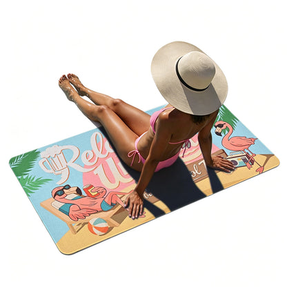 Summer Pool Floor Mat Non Slip Diatomite Mat for Outdoor Patio Beach-Style1