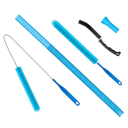 5Pcs Dryer Vent Cleaner Kit Flexible Lint Brush for Dryer Vacuum Fridge Air Conditioner-Blue