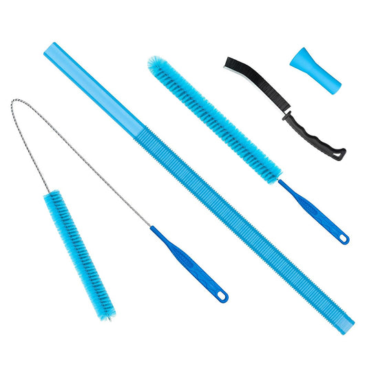 5Pcs Dryer Vent Cleaner Kit Flexible Lint Brush for Dryer Vacuum Fridge Air Conditioner-Blue
