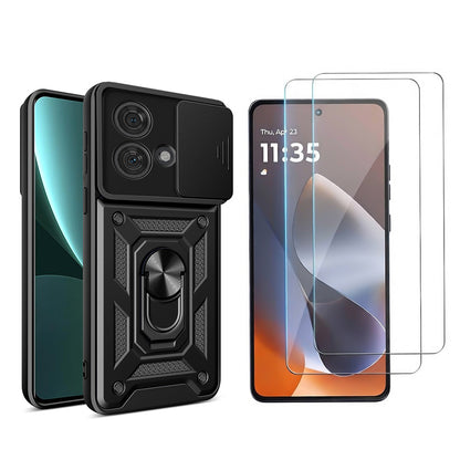 Phone Case Tempered Glass Screen Protector for Moto G86 Power Black
