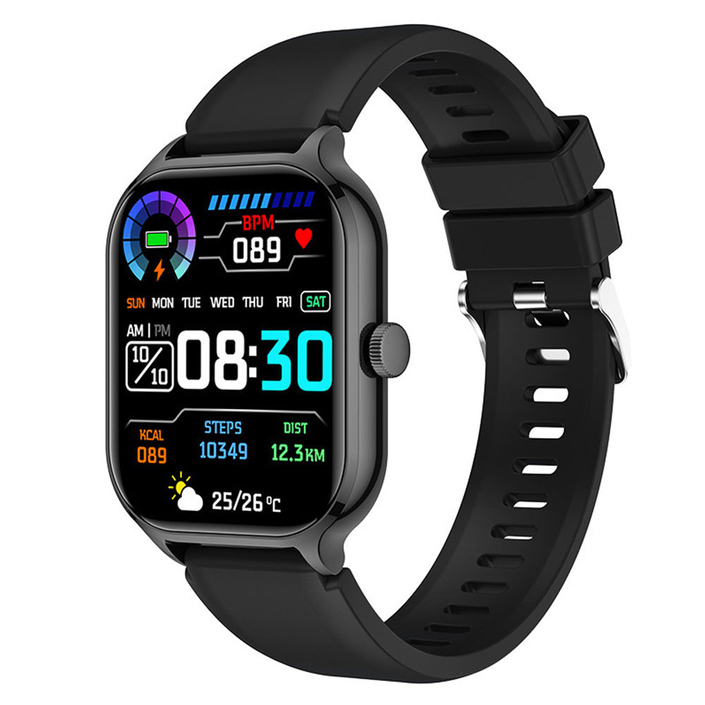 Bluetooth Smart Watch Sports Tracker Heart Rate/Sleep Monitor for iOS/Android Phone Black