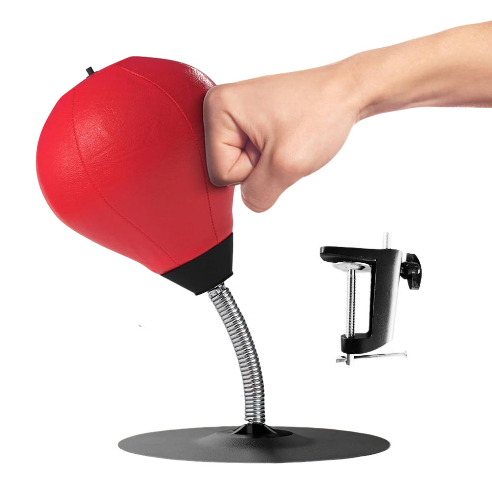 Desktop Punching Speed Ball with Clamp and Suction Cup-Red