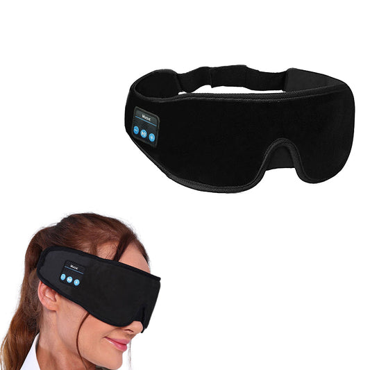 Bluetooth 5.2 Sleep Mask Wireless Stereo Music Headphone Blackout Eye Mask Black
