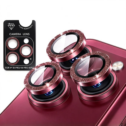 Glitter Camera Lens Protector for iPhone 18 Pro Max Alumina Glass Lens Cover Red