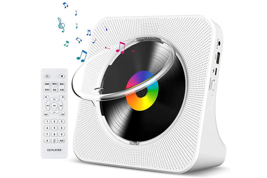 Bluetooth Home CD Player with LED Screen White
