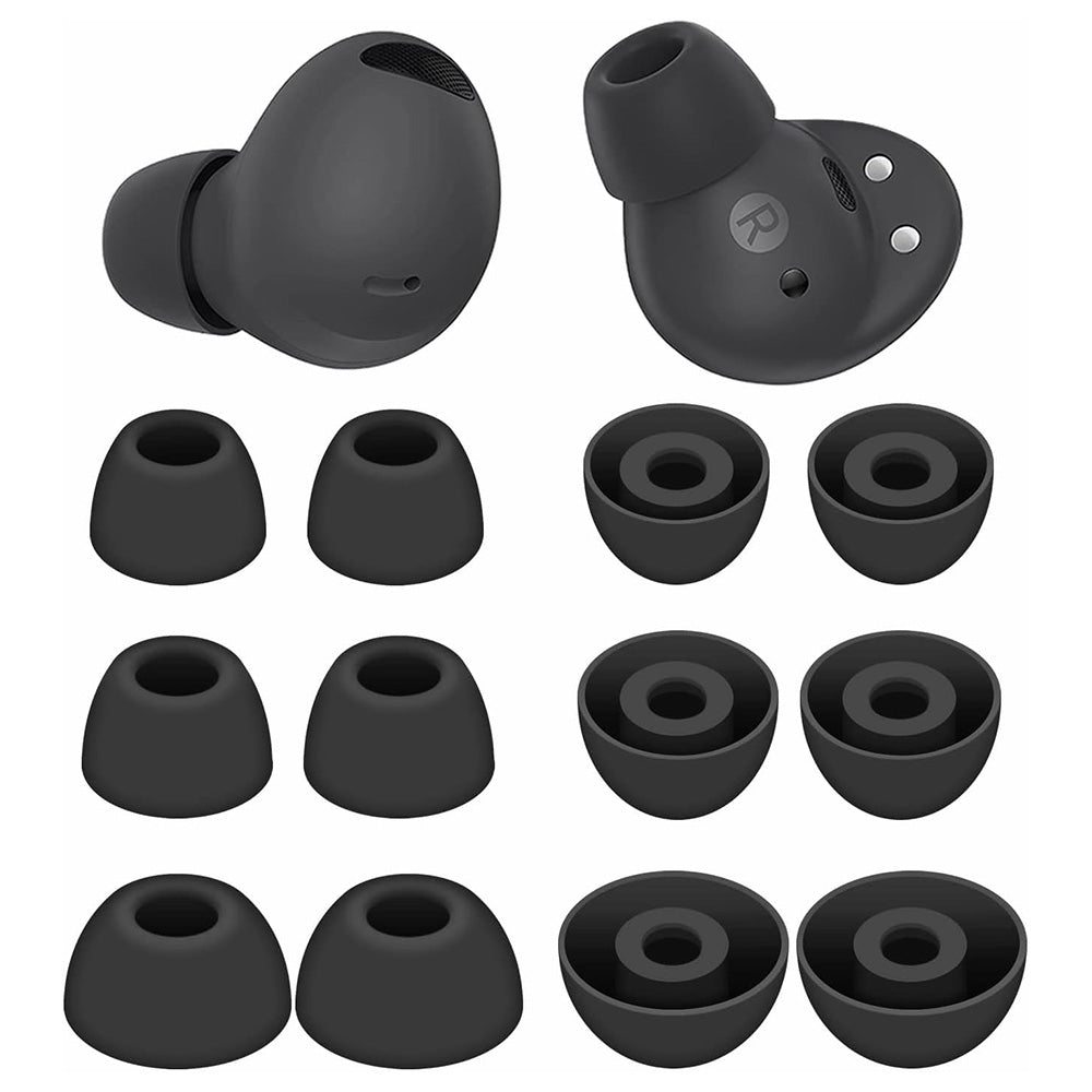 12 Pack Silicone Ear Tips for Samsung Galaxy Buds2 Pro S M L Sizes Replacement-Black