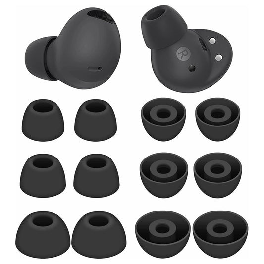 12 Pack Silicone Ear Tips for Samsung Galaxy Buds2 Pro S M L Sizes Replacement-Black