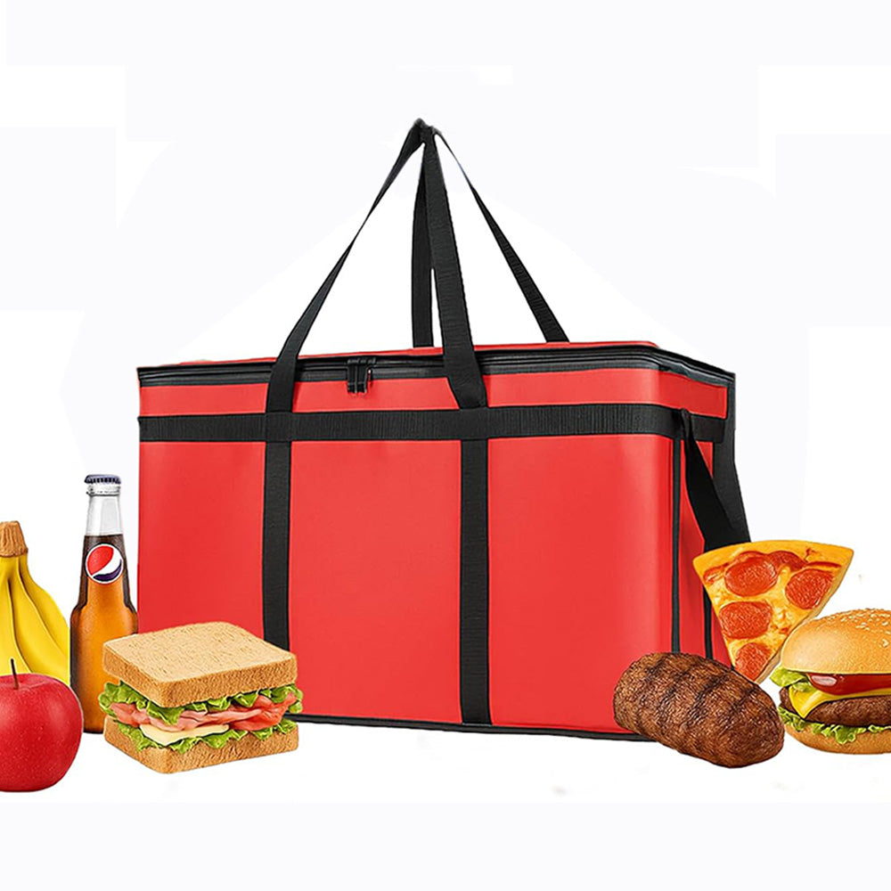 Insulated Bags Food Delivery Pizza Delivery Bags for Grocery Shopping Catering-Red