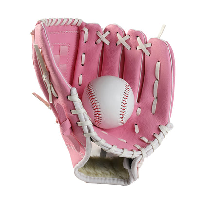 1X Baseball Glove Softball Training Mitt Left Hand Gloves for Children Adult Pink