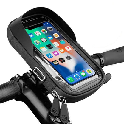 Waterproof Bike Phone Holder Fully Enclosed Touch Sensitive Bike Handlebar Phone Mount-Black