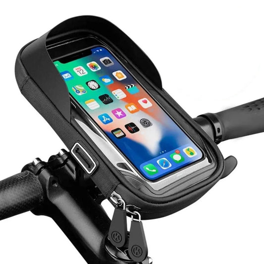 Waterproof Bike Phone Holder Fully Enclosed Touch Sensitive Bike Handlebar Phone Mount-Black