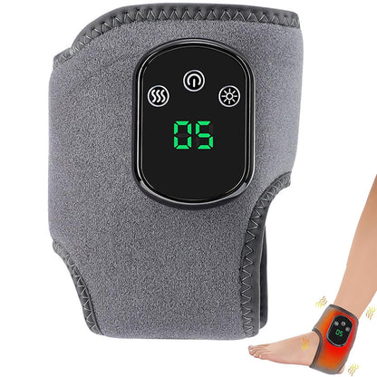 Electric Ankle Massager with Vibration Infrared Heat 5 Settings Rechargeable-grey