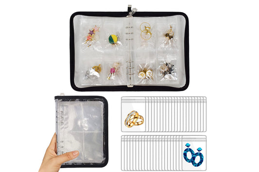 Transparent Travel Jewelry Organizer Storage Book Set for Earring Necklace Ring