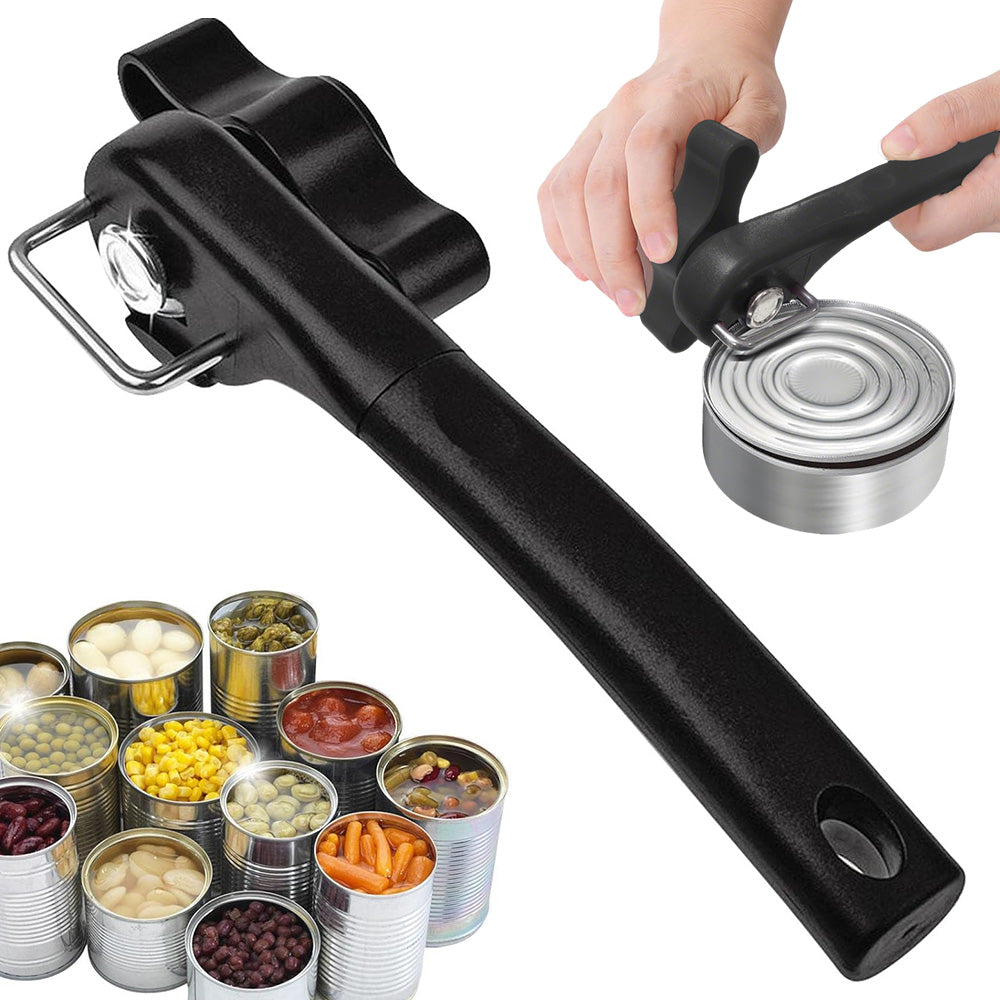 Smooth Edge Professional Can Opener Manual Stainless Steel Cut Lid Side-Black