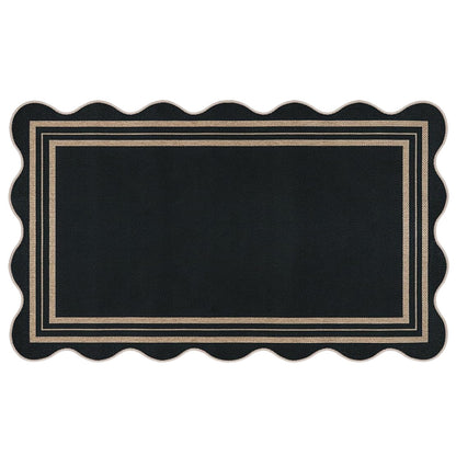 Vintage Low Pile Rug Non Slip Washable Mat for Living Room Bedroom-Style2