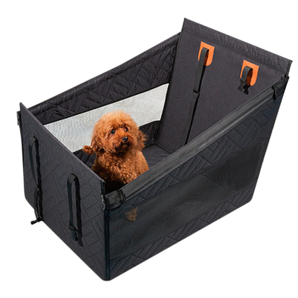 Dog Car Seat with Hard Bottom - Black