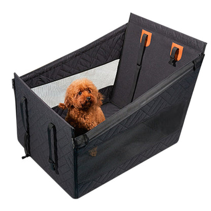 Dog Car Seat with Hard Bottom - Black