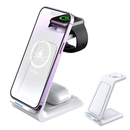3 in 1 Wireless Charger Dock Charging Station - White