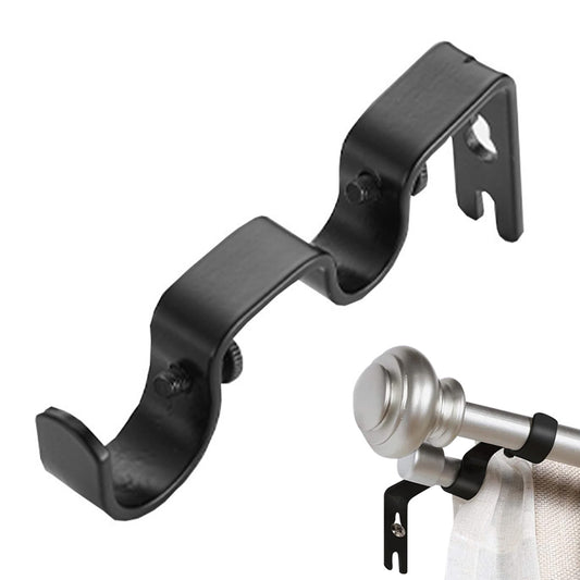 1 Pack Retro Double Curtain Rod Bracket Strong Wall Mount for 1.8cm 2.6cm Rods