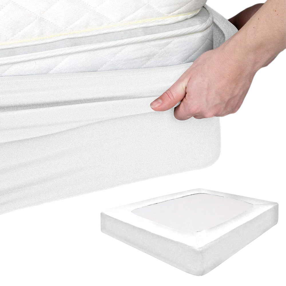 Elastic Box Spring Mattress Foundation Cover -White
