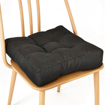 Thick Square Chair Seat Cushion Thickened Floor Cushion 40cm Black