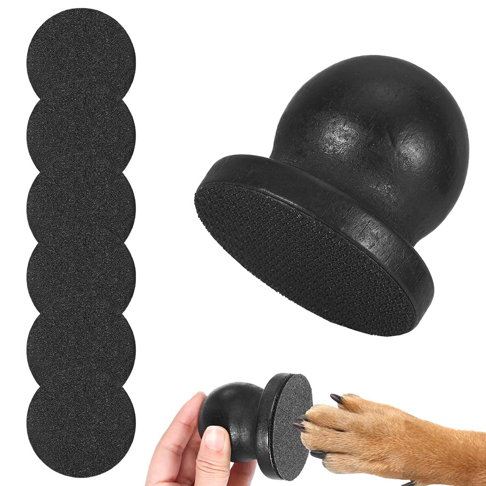 Pet Nail File Board with 6 Sheets Replacement Sandpaper for Cats Dogs-Black