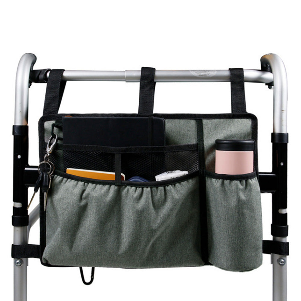 Premium Walker Storage Bag with Multiple Pockets-Grey