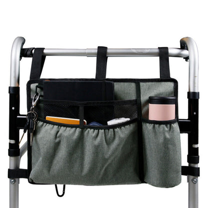 Premium Walker Storage Bag with Multiple Pockets-Grey